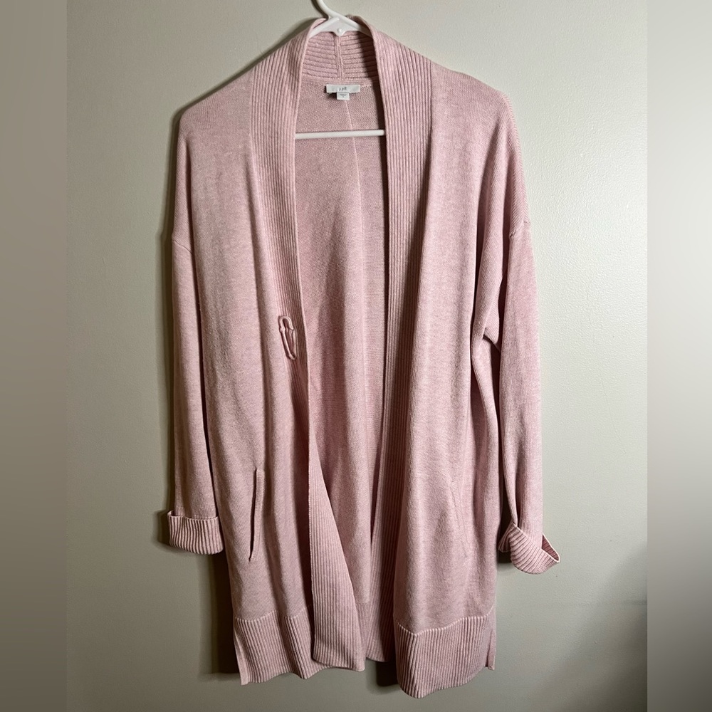 J.Jill Light pink long cardigan